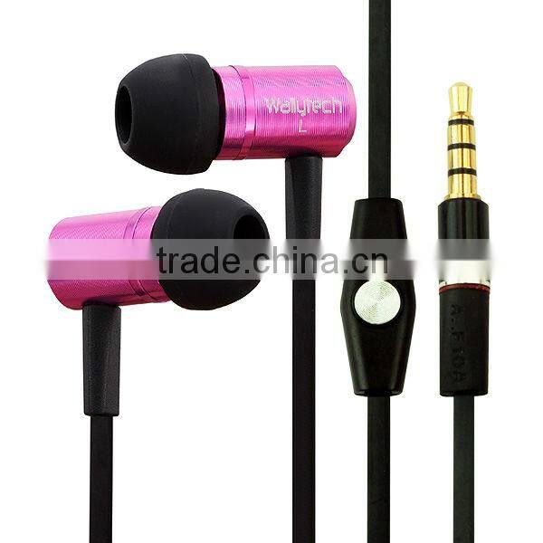 Flat cable Earbuds With Mic