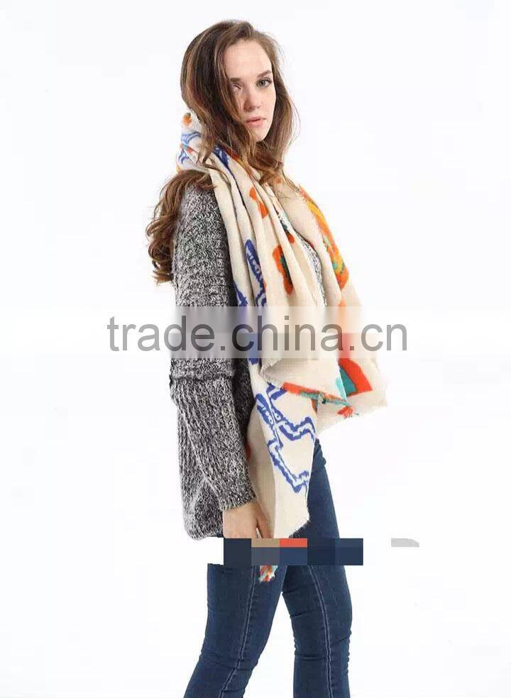 printed hot selling 2015 winter blanket oversize viscose stole scarves