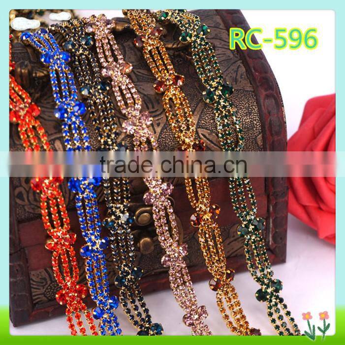 Wholesale and custom color rhinestone chain for clothing