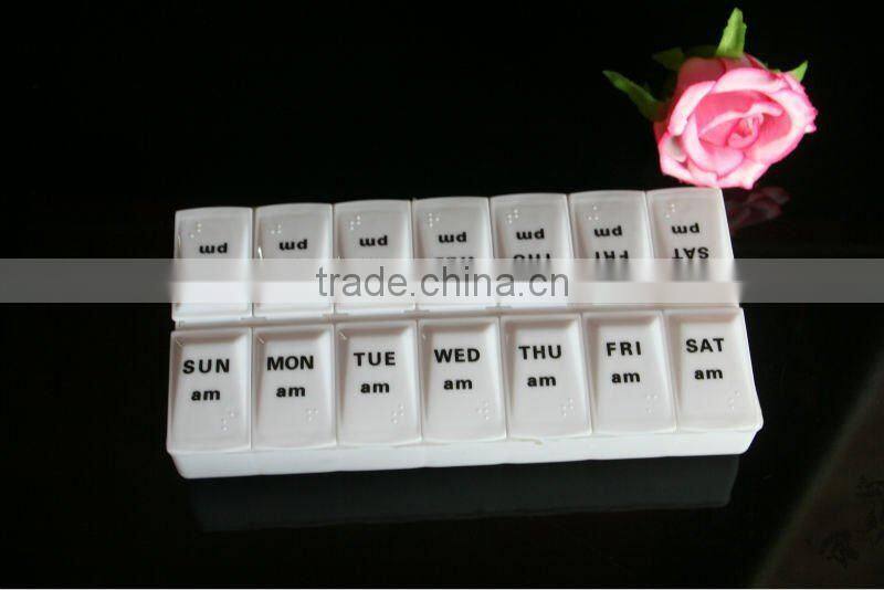 14days plastic pill box,weekly pill case