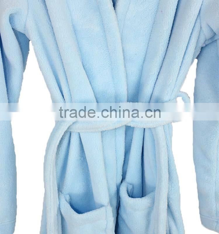 Super soft cheap adults Coral Fleece Bathrobe for the hotel or home