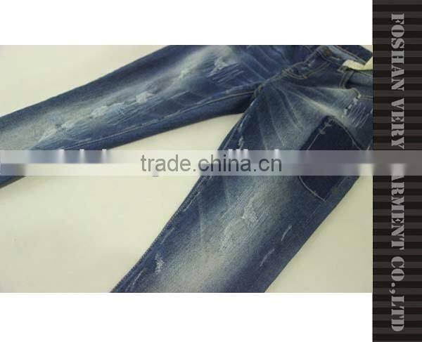 ladies jeans top design with multiple washing effects