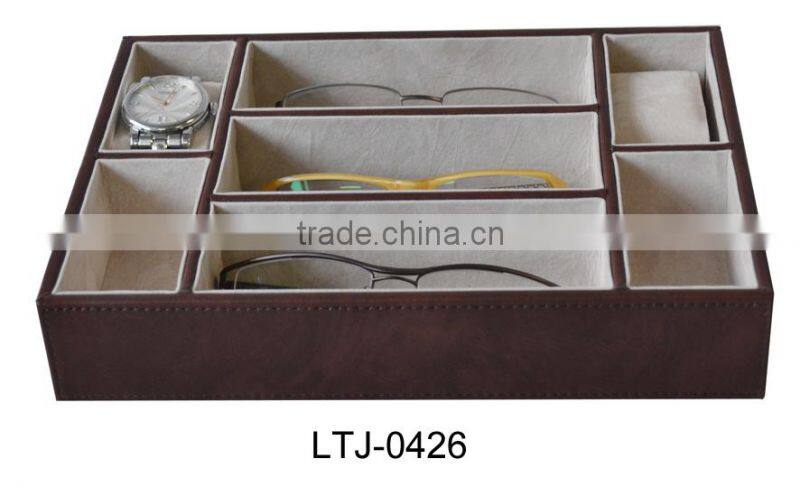 Customized/personalized leather mens valet tray