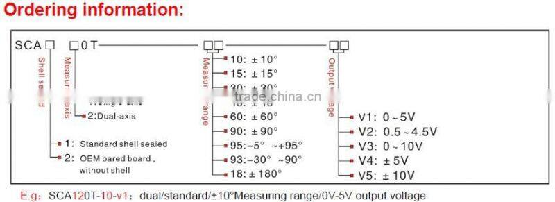 SCA120T Voltage Type Dual Axis Inclinometer Standard Analog Type Tilt Sensor From Reliable Shenzhen Factory
