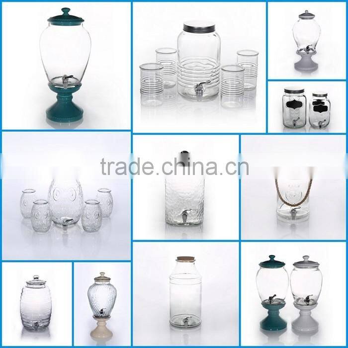 Eco-friendly Beverage Glass Jar High Quality Glass Dispenser Glass Jar with Tap