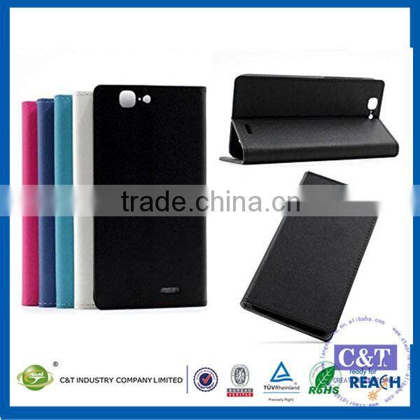 C&T 2015 Stylish New arrial book type leather flip case for huawei ascend g7