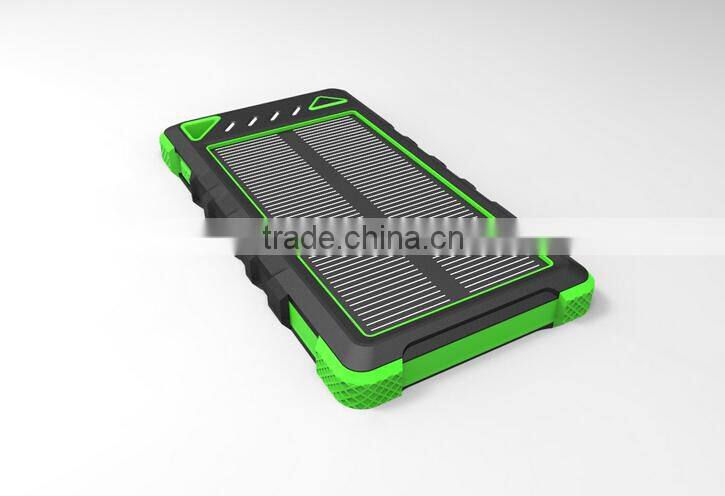 New design built -in battery 8000mAh, outdoor solar power bank , warterproof solar power bank for smart phone laptop