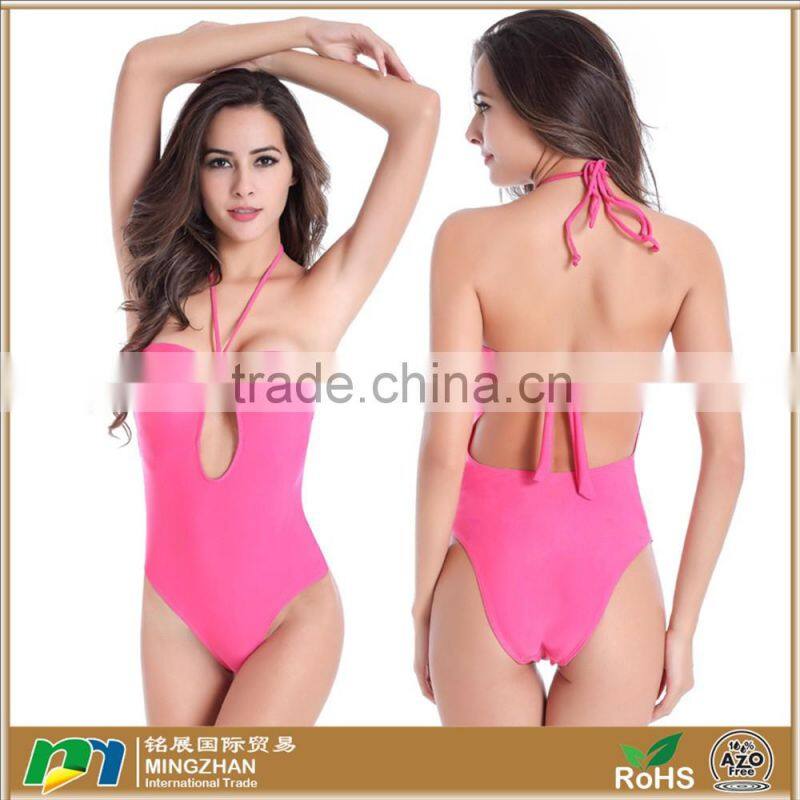 Women Sexy Thin Cozy Spandex Nylon Halter Slimming Swimsuit 5 Colors