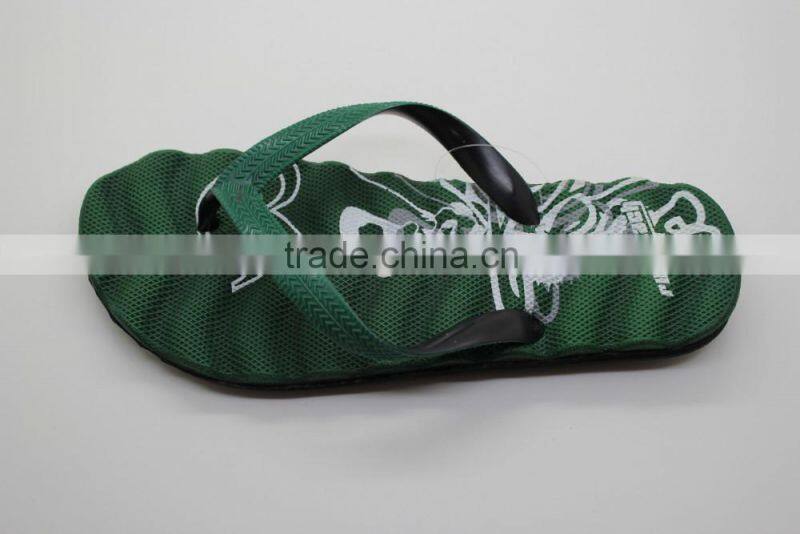 textured EVA foam green soft flip flops