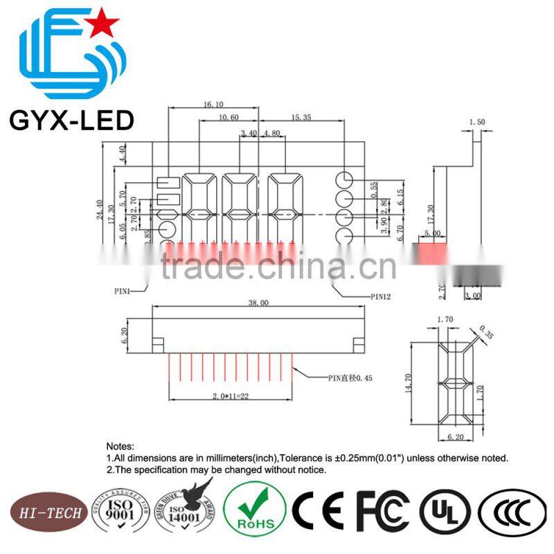 High-quality red color AUX air conditioner custom LED display module