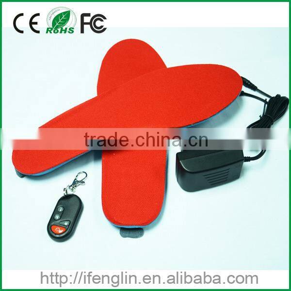 Remote Control Rechargeable Battery winter warm shoe insoles 3 temperature settings from fenglin