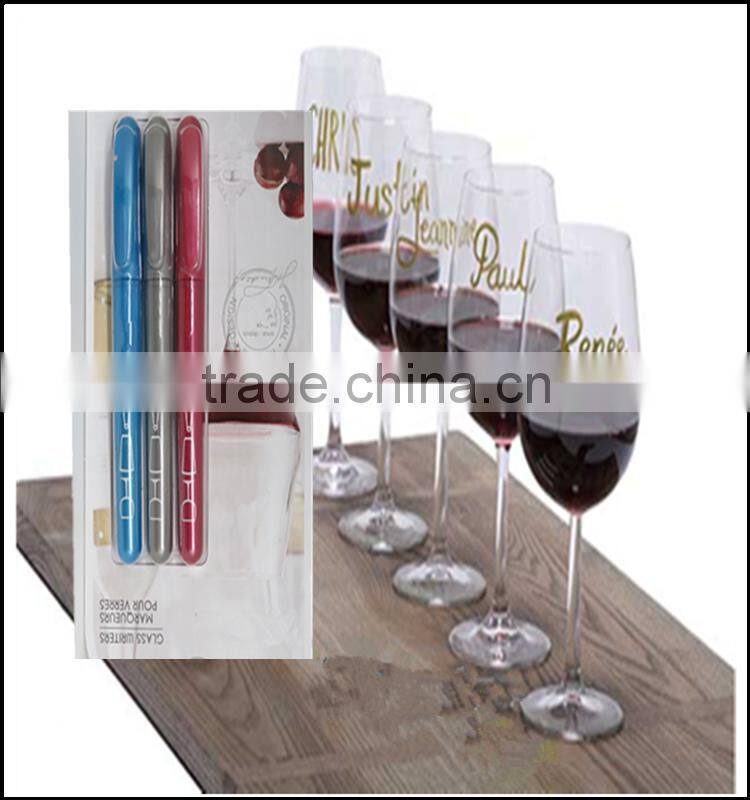 Non-toxic Multi-use Ideal Food Grade Ink Erasable Wine Glass Pens 8pack For Dishwasher Safe Erasable Wedding Wine Charms