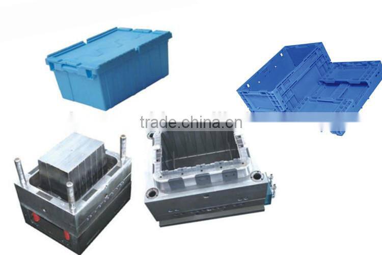 Taizhou New Plastic Injection Folding Close Crate With Lid Mould,Plastic Foldable Container Mould