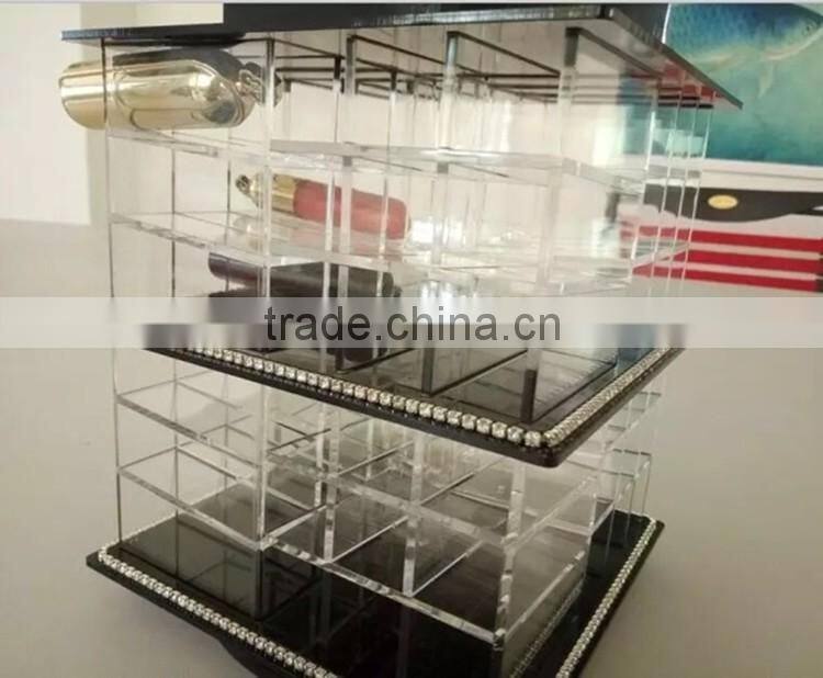 beautiful attractive design rotatable acrylic lipstick cosmetic display rack factory price