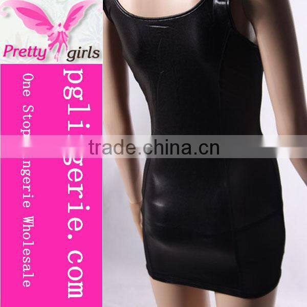 Mature Women Leather Black Tight Catsuit Wet Look Leather Catsuit