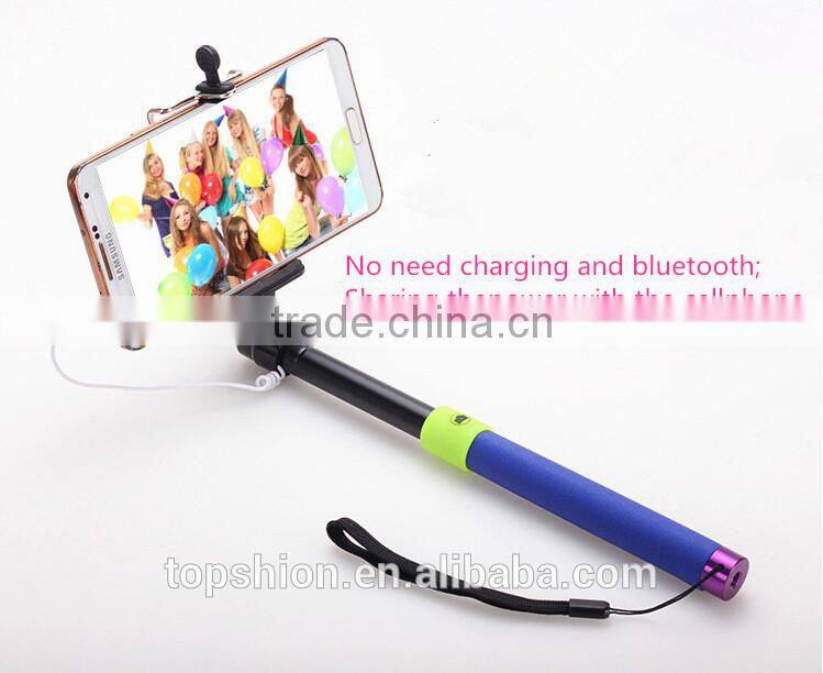 brand new lightweight monopod, wired 3.5mm audio cable handheld monopad, wholesale