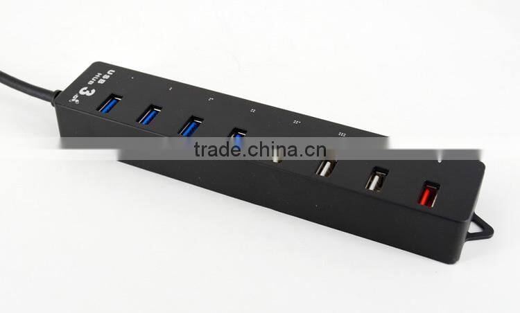 Top selling 7 port usb 3.0 with i quick charging port interface type from CE/ROHS/FCC certifiaction usb hub manufacturers