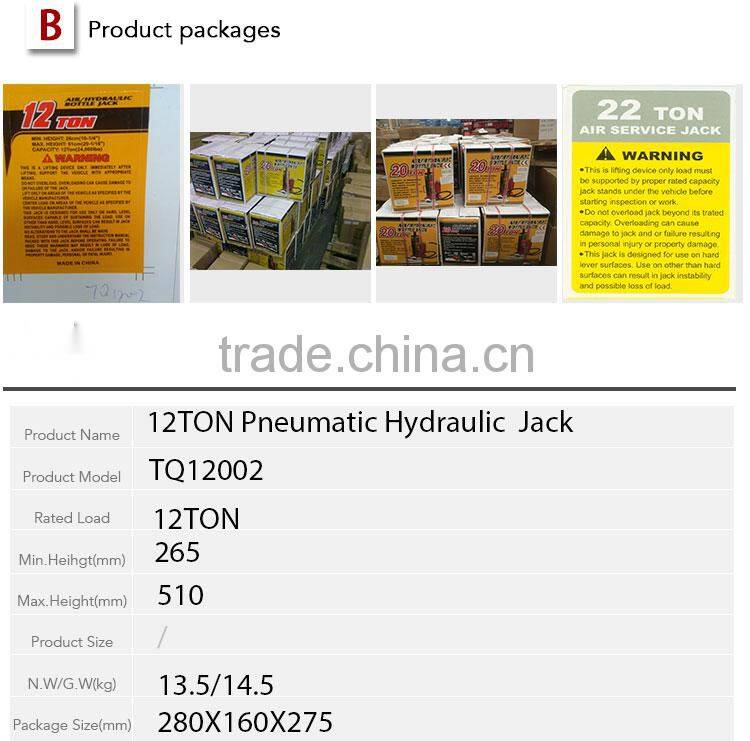 Torin BigRed 12Ton Red 265-510mm lifting range Air Hydraulic Jack