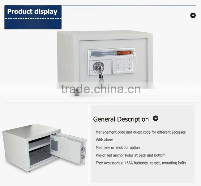 High quality metal safe box for home and hotel use from manufacturer