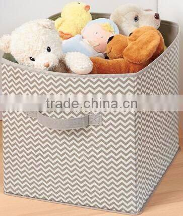 Collapsible fabric storage box, polyester storage box toy organizer with printing