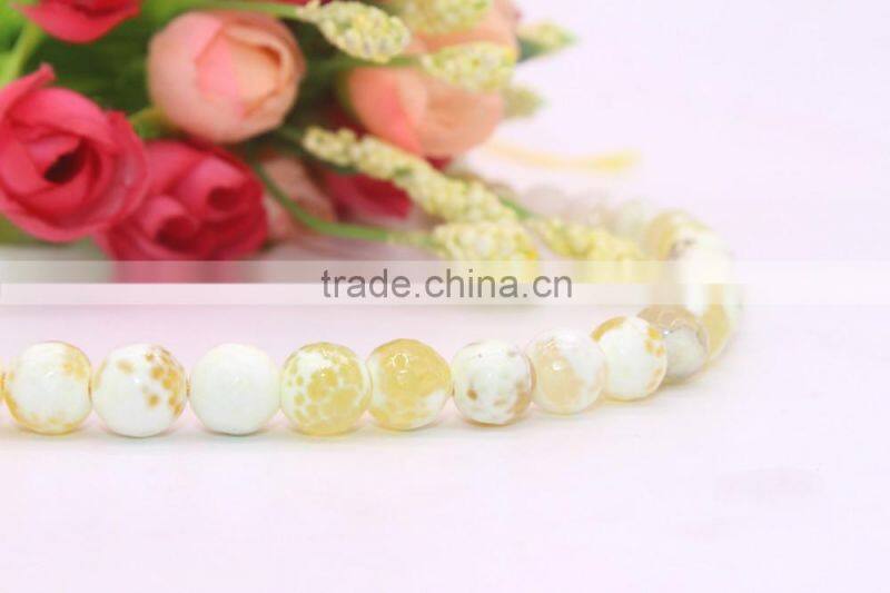 DIY gemstone loose strand 6 8 10 12mm facted yellow agate beads