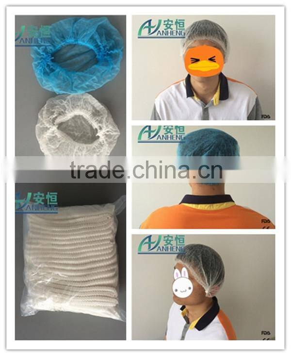 blue white green hair covering nonwoven disposable hair nets