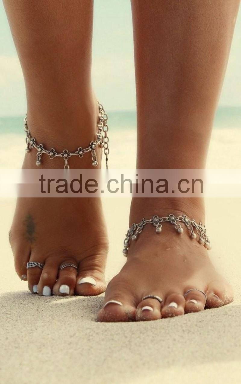 Beach foot chain flower barefoot sandals