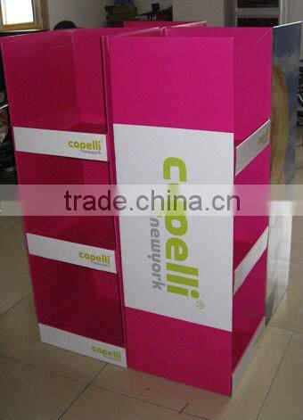 corrugated floor display with 4 tiers design for pet' products