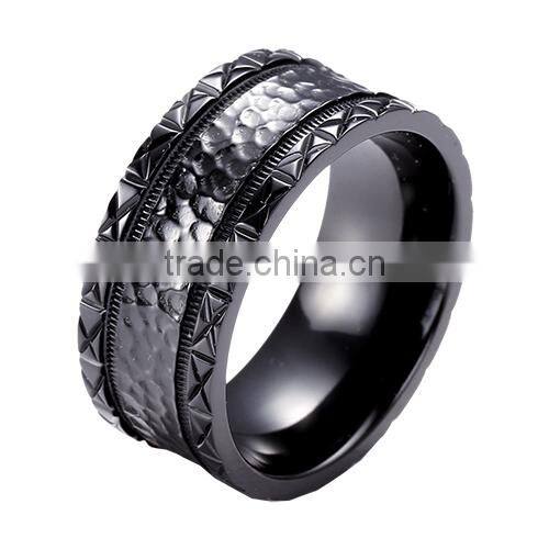 Distinctive black titanium ring