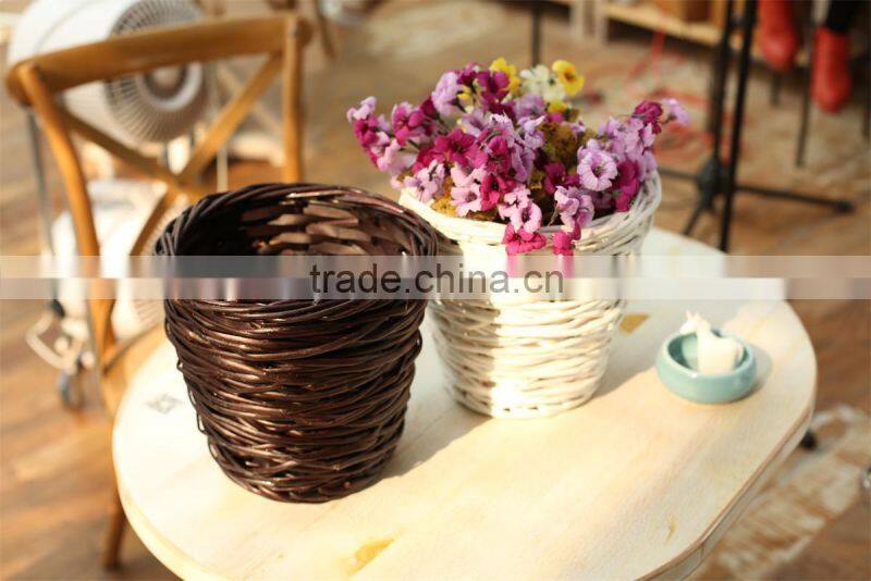 wicker flower pot