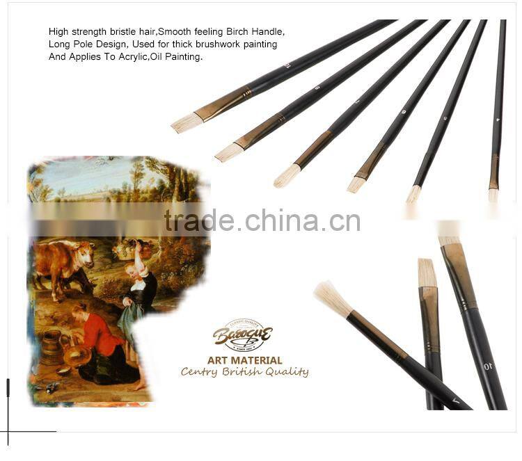 Order Professional Natural Bristle Artist Piantbrush Stencil Brush Oil Paint Brush Art Set For Acrylic And Oil Artistic Painting