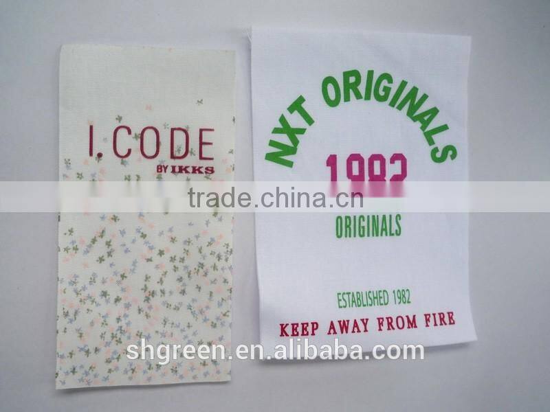 Simple printing folded cotton label
