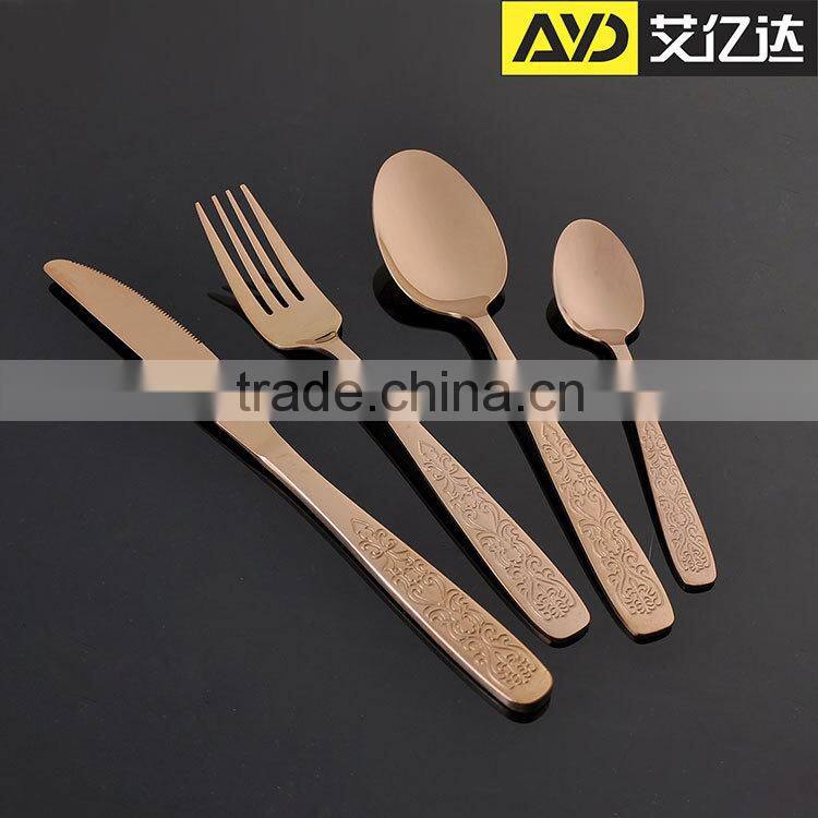 gorgeous and exalted ! Guangdong Aiyida gold plated cutlery
