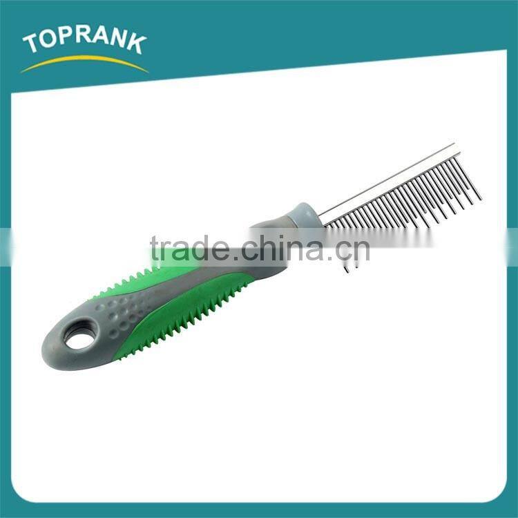 High quality uneven in length pins metal dog hair comb with long handle