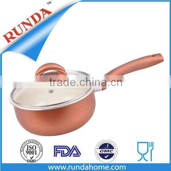 Aluminum non-stick milk pot with stainless steel lid