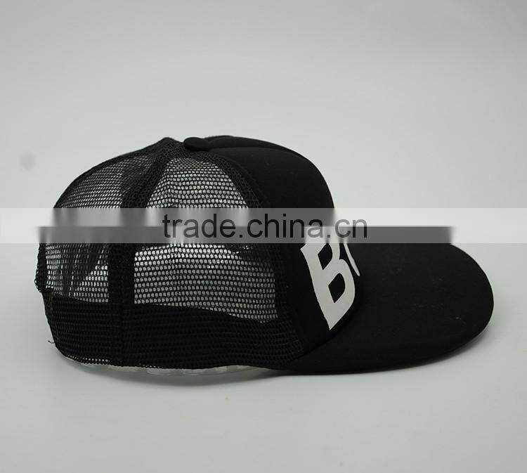 Customized flat bill hip pop fashion black 3d embroidery snapback cap