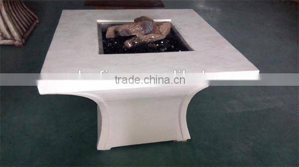 Square Magnesia Gas Fire Pit Table