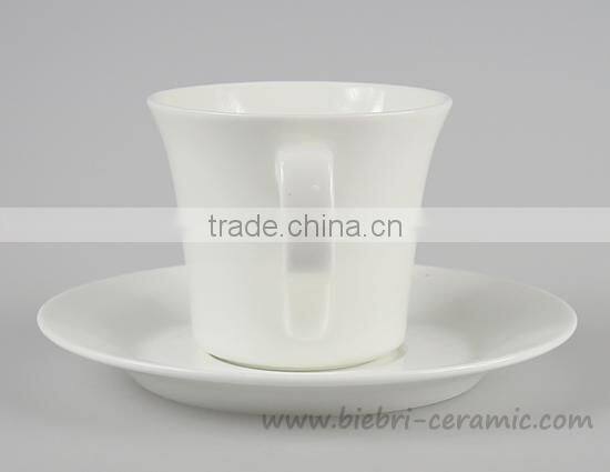 180cc 6oz Plain White Fancy Antique Coffee Cups And Saucers Sets Logo Decal Printing