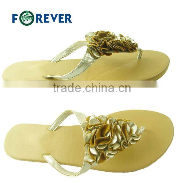 Summer PU flowers women flip flop