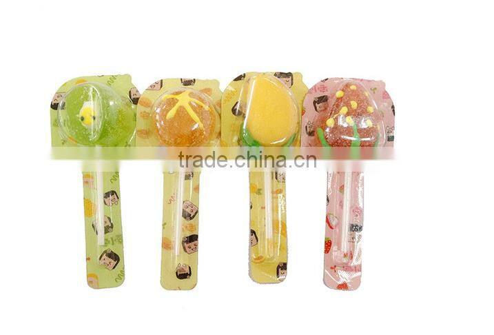 Individually packed soft jelly fruit pop lollipop candy