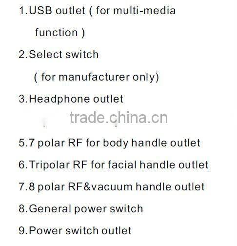 Ultrasonic Cavitation+Monopolar RF+Tripolar RF+Vacuum Liposuction 5 in 1 Beauty Machine-B005