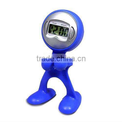 promotional item gift clocks Flexible little man shape small digital clock