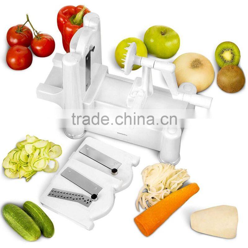 Greenwell 1 Tri Blade Vegetable Slicer - Spiral Cutter - Spiralizer for Vegetables, Fruit and Raw Food Cuisine