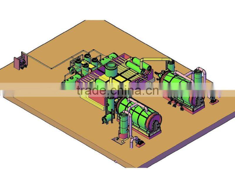Twin-Reactor Style Pyrolysis Equipment Refinery Waste Tire To Crude Oil