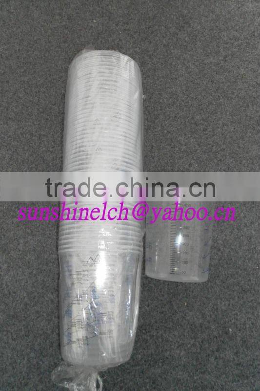 transparent poly paint calibrated mixing cups