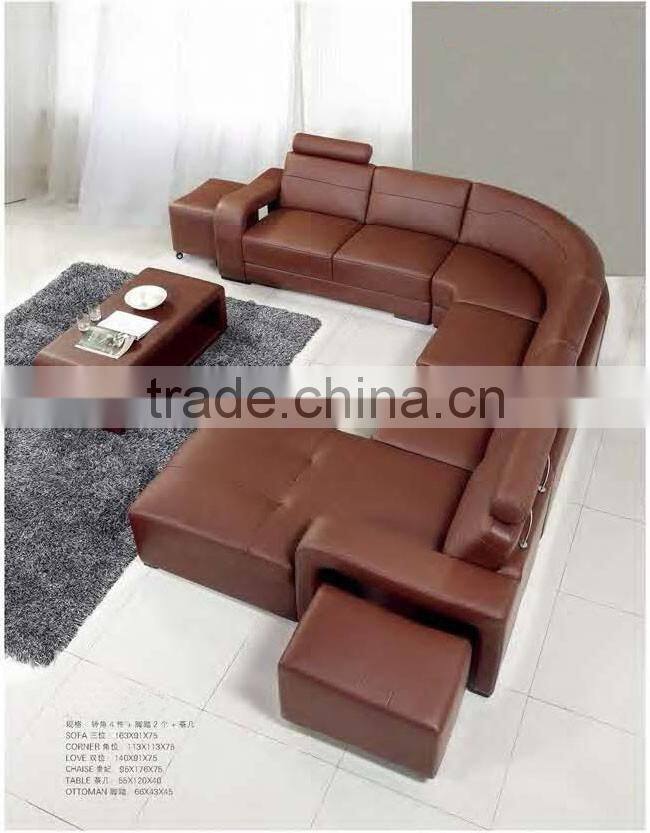 Bisini Latest Dubai Furniture, Genuine Leather Sofa Furniture