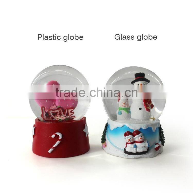 Double heart shape personalized snow globe