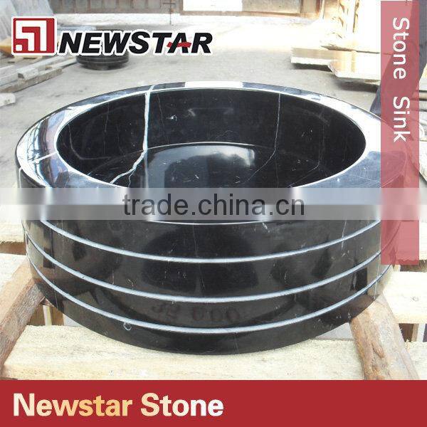 Newstar polished black stone sink