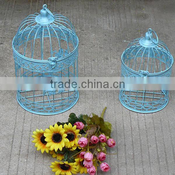2015 vintage blue outdoor bird cage decor