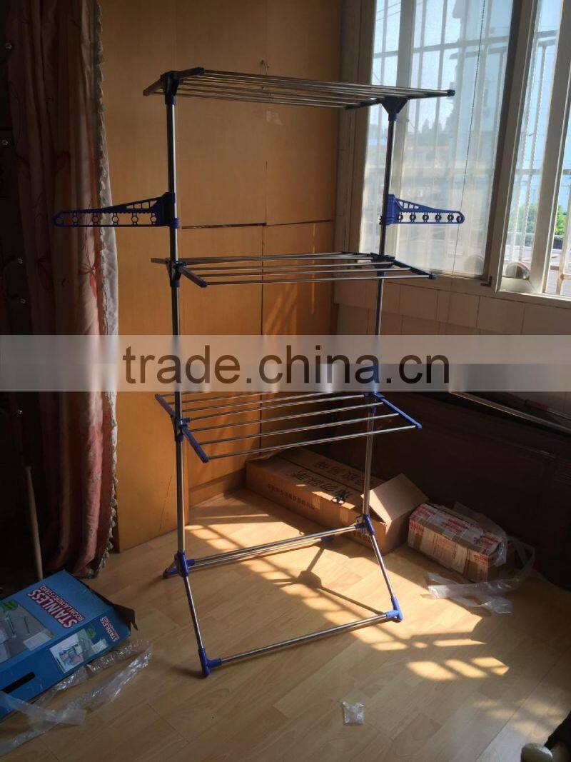 Living room triangle foot clothes rack and hangers